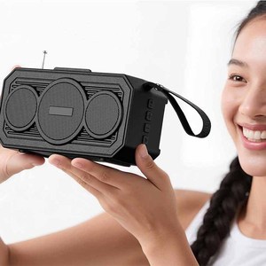 HS-4429 Tốt Nhất Bán Giữ Điện Thoại Di Động Loa Di Động Kép Năng Lượng Mặt Trời Powered Loa Răng Xanh - Product Image 4