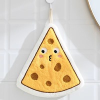 LONGREN Serviette de cuisine à suspendre en polaire corail épaissie, séchage rapide, à trois couches, motif cupcake de dessin animé mignon de style coréen