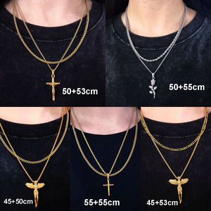 Collana con ciondolo guerriero spartano personalizzato per donna uomo collana a strati con gioielli placcati in oro in acciaio inossidabile set regalo di natale - Product Image 6