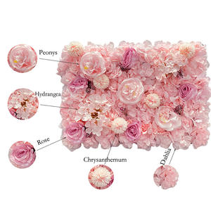 Mur de fleurs artificielles en soie (rose, pivoine, hortensia) pour mariage, remise de diplôme, Halloween, Nouvel An – Résistant aux UV, écologique, longue durée - Product Image 2