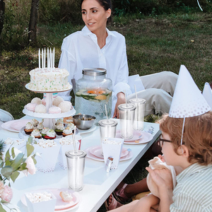 أكريليك قابل لإعادة الاستخدام كبير مثلج مع غطاء وقش جدار 20 أونصة أكواب بلاستيكية معزولة لمعان كرة الثلج - Product Image 5