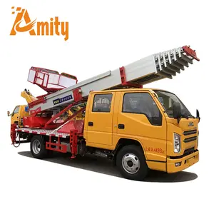 Low Price 32M Cheap Lifted Trucks Remote Operation JMC Mounted Aerial Telescopic Access Ladders Bucket Truck for Sale