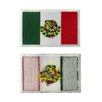 Vente en gros de tissu brodé thermocollant 3d Mexique Canada USA Pays Drapeau Patch pour vêtements Chapeau Casquettes Sacs Décoration