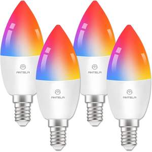 แอนเทล่า สมาร์ทหลอดไฟ LED E14 Wifi DimmableRgbw 4.5W 385Lm สีขาวเย็นสำหรับอเล็กซา กูเกิล โฮม - Product Image 1