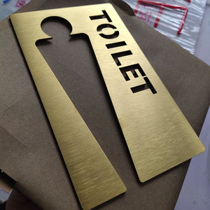 Insegne Personalizzate per Hotel, Cartelli di Lusso in Ottone per Bagni, Insegne Divertenti per Toilette e Servizi, Targhette in Ottone con Simboli - Product Image 3