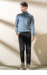 Hommes de demi <span class=keywords><strong>col</strong></span> haut zipper <span class=keywords><strong>pull</strong></span> <span class=keywords><strong>pull</strong></span> <span class=keywords><strong>cachemire</strong></span> bas chandail à manches longues <span class=keywords><strong>pull</strong></span> en <span class=keywords><strong>cachemire</strong></span> - Product Image 6