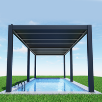 Maßgefertigte Gerahmte Aluminium-Motorisierte Balkonüberdachung Garten-Pool-Pergola Sonnenschutz Bioklimatische Wetterfeste Pergola