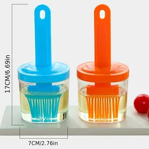 Zenidoo 1Pc Oil Spray Bottle Integrated Oil Pot Kitchen Dustproof High Temperature <b>Baking</b> Tool <b>Silicone</b> Plastic Eco-Friendly - Product Image 3
