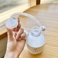 Mignonne tasse en verre grande capacité pour adulte, style biberon, avec paille et tétine, 400ml 13.5oz