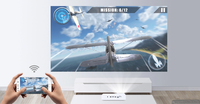 Projecteur portable LCD 4K 400 Ansi à marque privée en gros, distance de projection de 1 à 6 mètres, projecteur intelligent 3D R19, trépied gratuit, 16 Go