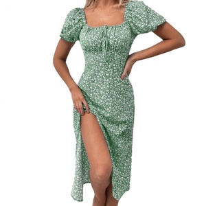 Vestido de Verano Estilo Francés para Mujer, Estampado Floral, Estilo Camisero, Bohemio, con Mangas Abullonadas y Cuello Cuadrado - Product Image 4