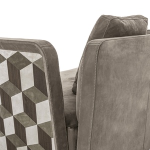 Turco moderno albicocca intagliato in legno massello mobili soggiorno divani in pelle di lusso di trasporto personalizzato - Product Image 6