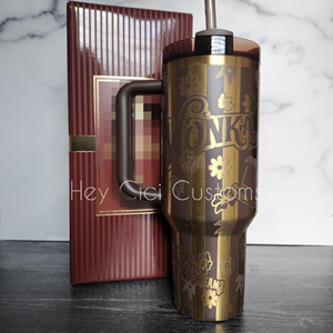 Powder Coated <b>Double</b> <b>Wall</b> Insulated Mug Stainless Steel Chocolate Gold Plated 40oz Tumbler with Handle for Laser Engraving - Product Image 4