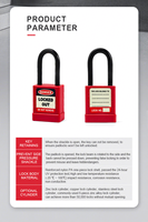 Cadenas de sécurité industriel antivol en alliage d'aluminium AJF avec conception de retenue de clé, longueur de la manille de 40 mm et diamètre de 6,4 mm