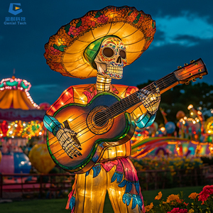Sgfl298 ngoài trời công viên lễ hội trang trí đèn lồng Halloween sọ mô hình ánh sáng đèn lồng để bán - Product Image 5