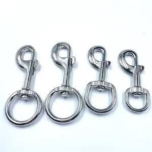 Zinc Alloy 20mm Leather Handbag Hook D Ring O Ring Nickle Plated Double Swivel Carabiner Dog Swivel Clasp