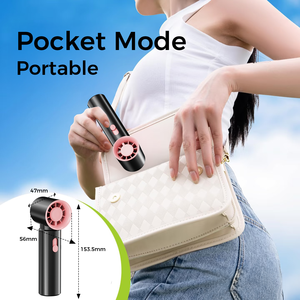 Ventilateur portable rechargeable 3000 mAh, mini turbo, moteur sans balais, faible bruit, fonctionne sur batterie, pour l'extérieur - Product Image 2