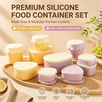 Boîte alimentaire en silicone de qualité alimentaire 200ml 250ml 300ml 600ml Non toxique Écologique Compatible micro-ondes Légère Boîte à lunch