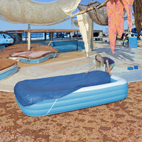 AGS Großer Rechteckiger PVC-Aufblasbarer Swimmingpool für Draußen, Umweltfreundlicher Tragbarer Eltern-Kind-Wasserspielplatz, Sommer-Pool-Spielzeug