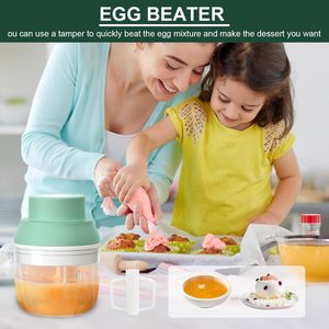 Utensilios de Cocina en Oferta, Prensa de Ajo Automática Multifuncional Ecológica, Rebanador de Alimentos, Triturador de Carne, Mini Picadora Eléctrica Inalámbrica USB - Product Image 5