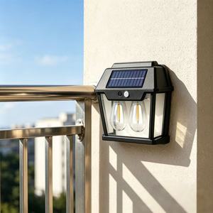Lámpara Solar de Pared con Bombilla de Tungsteno Vintage, Lámpara LED de Pared con Sensor de Movimiento para Exteriores, Impermeable, Alimentada por Energía Solar para Porche, Patio, Jardín - Product Image 2