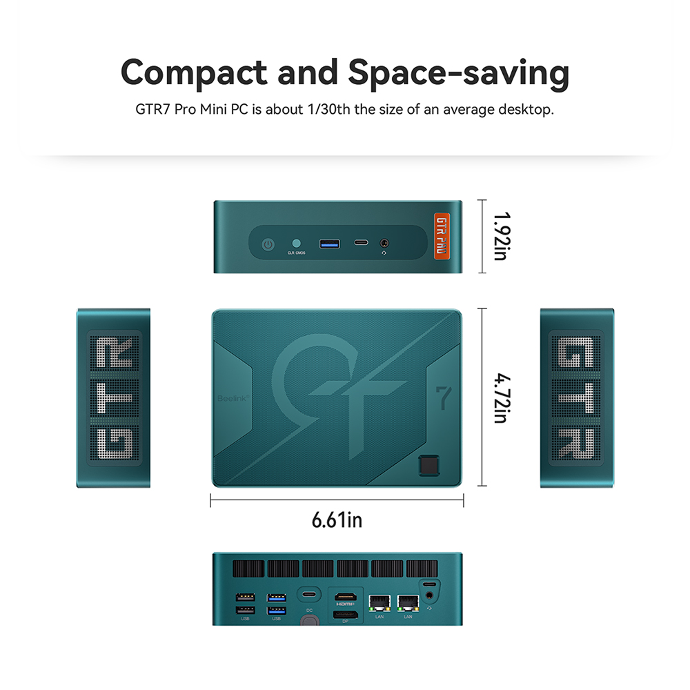 Beelink GTR7 PRO R97940HSミニPcゲーミング磁気パワー32GDDR5