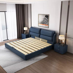 Lit Double de 1.8M En CUIR ทั้งชุดสำหรับ Chambre A coucher de Luxe cadre de Lit Queen Size fournisseur En Gros Bon Marche - Product Image 6