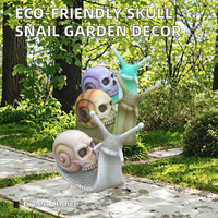 Escultura de Resina Ecológica Pintada con Diseño de Cabeza de Animal Gótica, Caracol, Terror, Halloween, Artesanía, Patrón Escénico de Diseño Transfronterizo