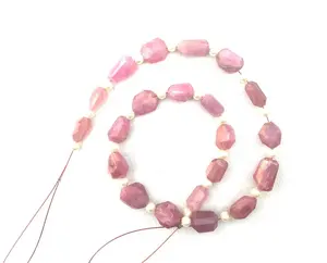 21件粉色蓝宝石玻璃填充宝石刻面金块珠子批发厂家正品高品质