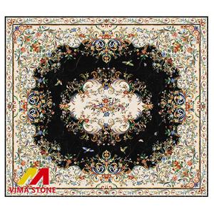 Incrustation de médaillon de marbre de motif de marbre de jet d'eau de conception de fleur faite à la main compliquée de style de la <span class=keywords><strong>France</strong></span> pour le projet de palais d'hôtel - Product Image 1