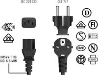 Câble de connecteur d'alimentation d'usine Norme européenne 3 broches Schuko câble de prise d'alimentation eu cordon d'alimentation ca