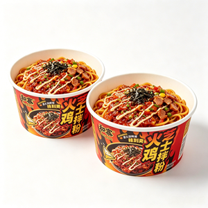 <span class=keywords><strong>Nouilles</strong></span> instantanées épicées au fromage, faibles en gras, marque Hezhai, repas en 5 minutes, 12 tasses - Product Image 1