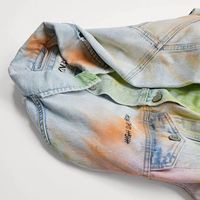 Veste en jean à imprimé numérique 2 faces, 2021, Offres Spéciales, bloc de couleurs, logo personnalisé, patchwork, imprimé bicolore, vente en gros