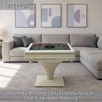 Table de Mahjong Automatique de Luxe Française avec Base Conique, Silencieuse, Électrique, pour 4 Joueurs, Meuble de Maison