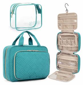 Lot de 2 trousses de toilette de voyage personnalisées avec logo OEM, organisateur suspendu avec trousse à cosmétiques transparente - Product Image 2