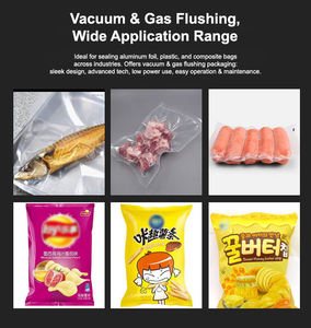 Machine de mise sous vide continue avec injection de gaz pour chips, pop-corn, riz, noix, café, snacks, thé, céréales, bonbons - Product Image 5