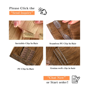 Extensions de <span class=keywords><strong>cheveux</strong></span> naturels invisibles à clipser en gros, cuticules alignées, injection de <span class=keywords><strong>cheveux</strong></span>, clips sans couture - Product Image 6