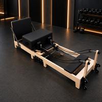 Tempat Tidur Reformer Pilates Kayu Berkualitas Tinggi, Tahan Lama, Aman, Dapat Disesuaikan, dan Portabel untuk Penggunaan di Studio Yoga dan Peralatan Kebugaran di Rumah