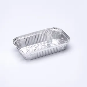 600Ml Rechthoekige Vorm Wegwerp Aluminiumfolie Voedselcontainer Voor Bakplaat Broodpan