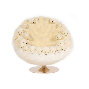 Artiste contemporain INS mode moderne poupée de laine canapé simple loisirs chaise pivotante brun mignon ours <span class=keywords><strong>Chesterfild</strong></span> Chaise longue - Product Image 1