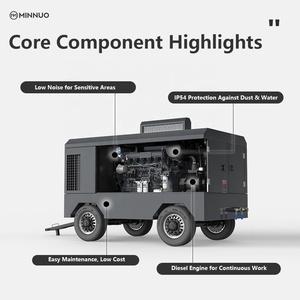 High Pressure for Optimal Tool Performance <strong>Skid</strong> Screw Air <strong>Compressor</strong> Diesel Engine Drive Easy Maintenance, Low Cost - Product Image 4