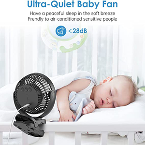 Ventilateur de <span class=keywords><strong>camping</strong></span> rechargeable DF019 de 6 pouces avec clip <span class=keywords><strong>pour</strong></span> tente, lumière, crochet et batterie externe - Product Image 2