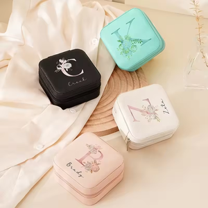 Caja de Joyería de Piel Sintética con Cierre y Logotipo Personalizado al por Mayor, para Guardar Anillos, Aretes y Collares - Product Image 3