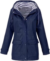 Veste de sport en PU pour femme, fine, à capuche, imperméable, coupe-vent, légère, longue, imperméable