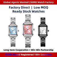 Montre de mode SKMEI 2582 pour femme, montre-bracelet à quartz, petit cadran carré avec chiffres romains, bracelet en acier inoxydable, étanche 30M