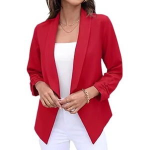 Dames Casual Blazers Cardigan Pak Eenvoudige Dame Slim Fit <span class=keywords><strong>Plus</strong></span> <span class=keywords><strong>Size</strong></span> Jas Effen Lange Mouw Ademend Dun Jack Effen Geverfd - Product Image 6