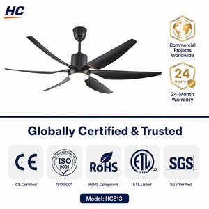 54/66 Inch Large Ceiling Fan with Lights and Remote - 5000CFM 60W BLDC Motor Silent 6-Speed Reversible Fan - Product Image 2