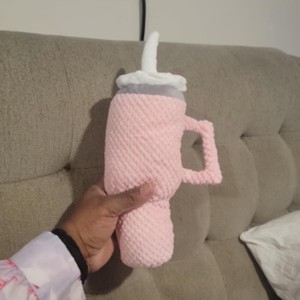 Plush Water Bottle Dog Toy Pink Durable Chew Squeaky Indoor <b>Pet</b> Toy - Product Image 4
