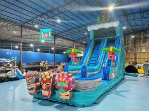 Scivolo Gonfiabile Personalizzato Moonwalk in PVC <span class=keywords><strong>Tiki</strong></span> Tovi con Piscina per Feste di Bambini al Chiuso e all'Aperto - Product Image 4