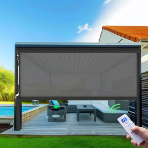 Mais recente <span class=keywords><strong>Design</strong></span> Manual & Motorized Zipper Screen Roller Blinds com Controle Remoto Impermeável Windproof Ziptrack Outdoor Blinds - Product Image 1